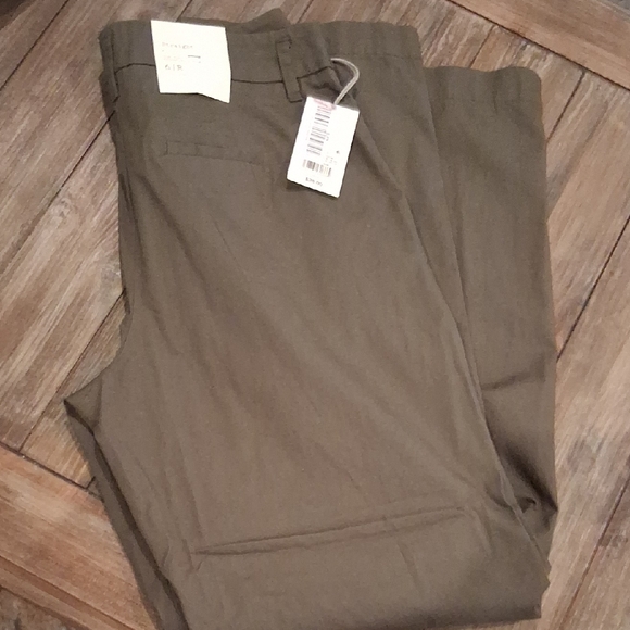 a new day High Rise Straight Relaxed Hip And Thigh Khaki Green Women Pants - Picture 3 of 4